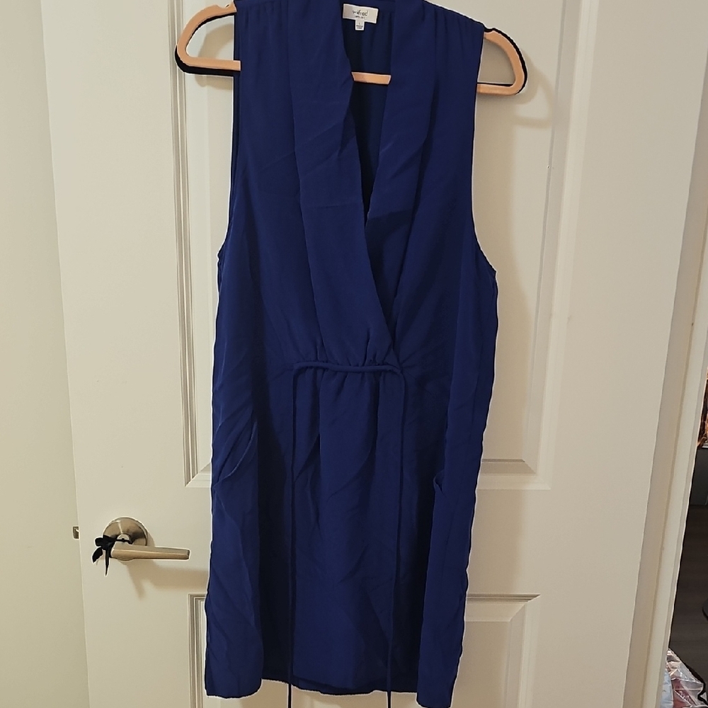 Aritzia Wilfred Royal Blue Silk Dresa